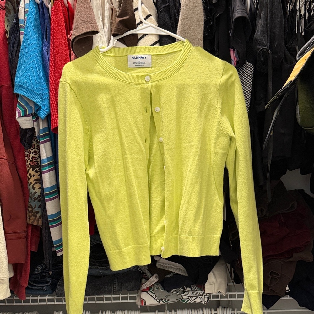 Old Navy Bright Yellow Button-Up Cardigan